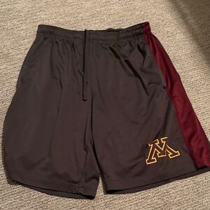 Men's Gray and Maroon Athletic Shorts